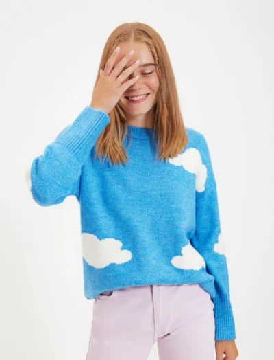 Blue Knitwear Sweater