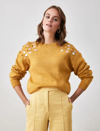 Yellow Knitwear Sweater