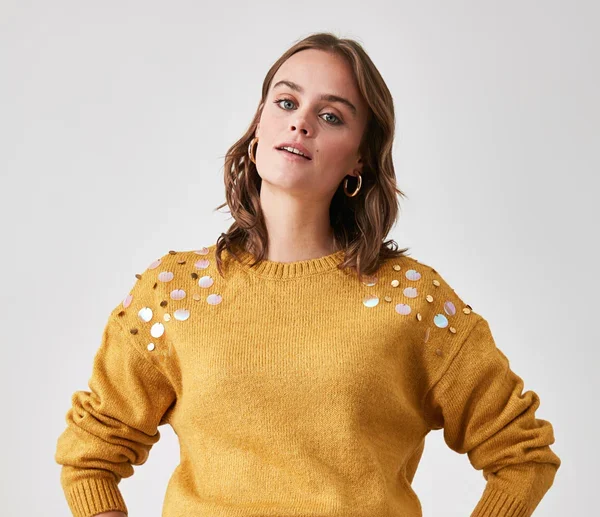 Yellow Knitwear Sweater